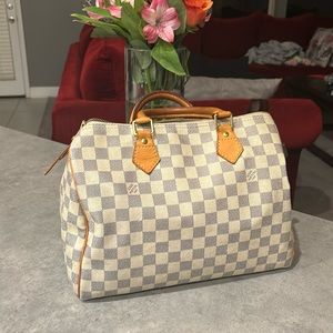 Authentic Louis Vuitton Speedy 30 Damier Azur Canvas